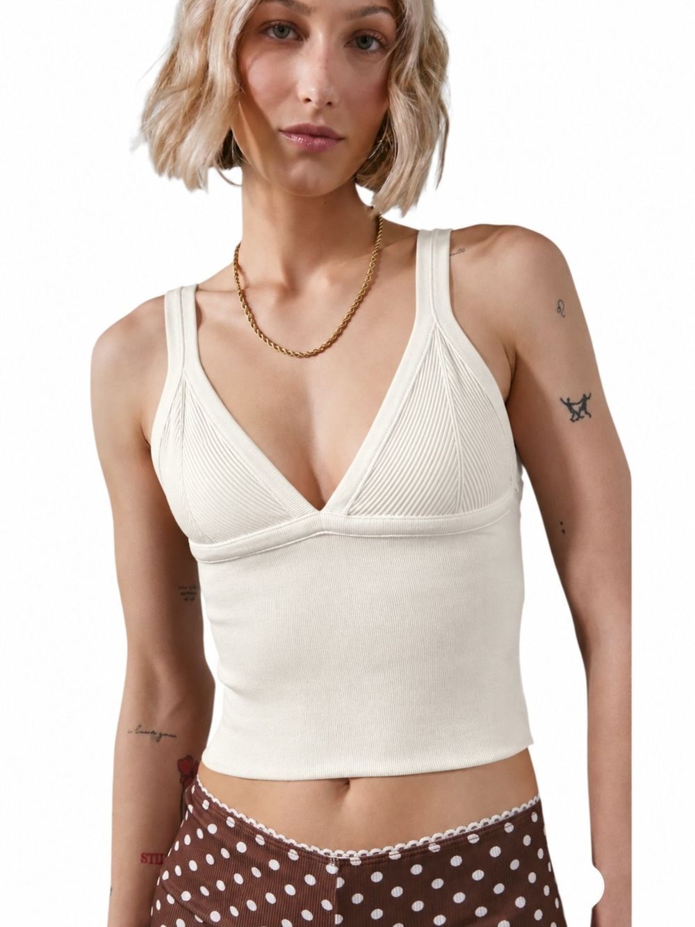 Seamless Ribbed Knit Cutout Tank Crop Top Bralette XL Balletcore Coquette Y2K
